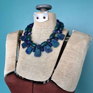 Lapis Lazuli Chunky Bib Statement Necklace